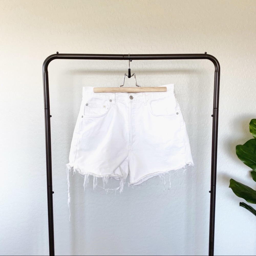 Agolde Dee Ultra High Rise Denim Shorts Oyster